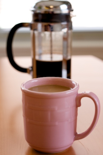 A freshly pressed cup of coffee